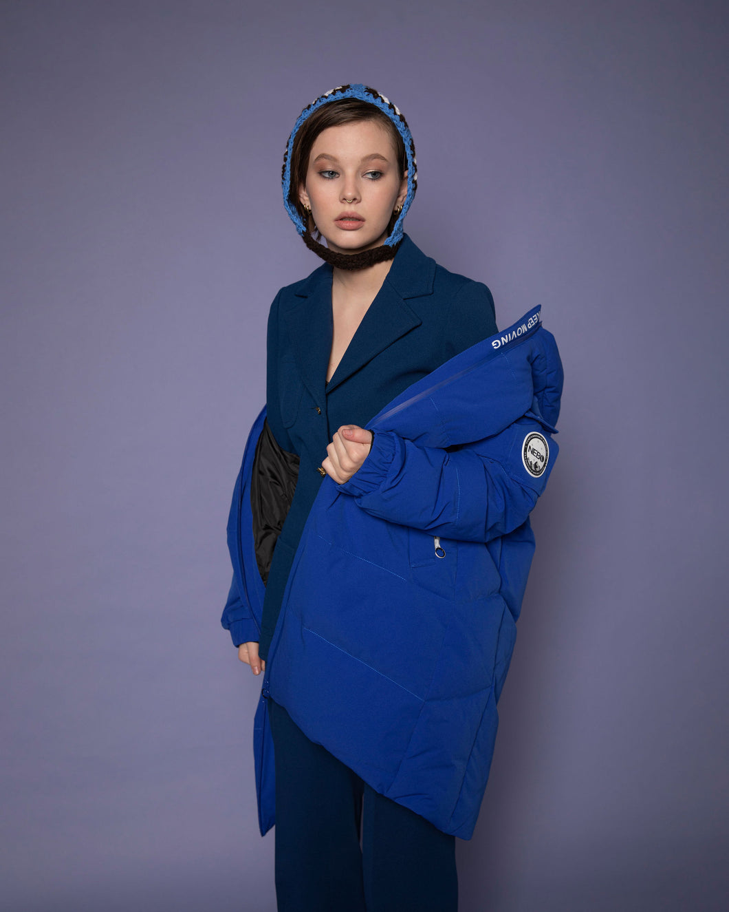 Cobalt blue puffer clearance jacket